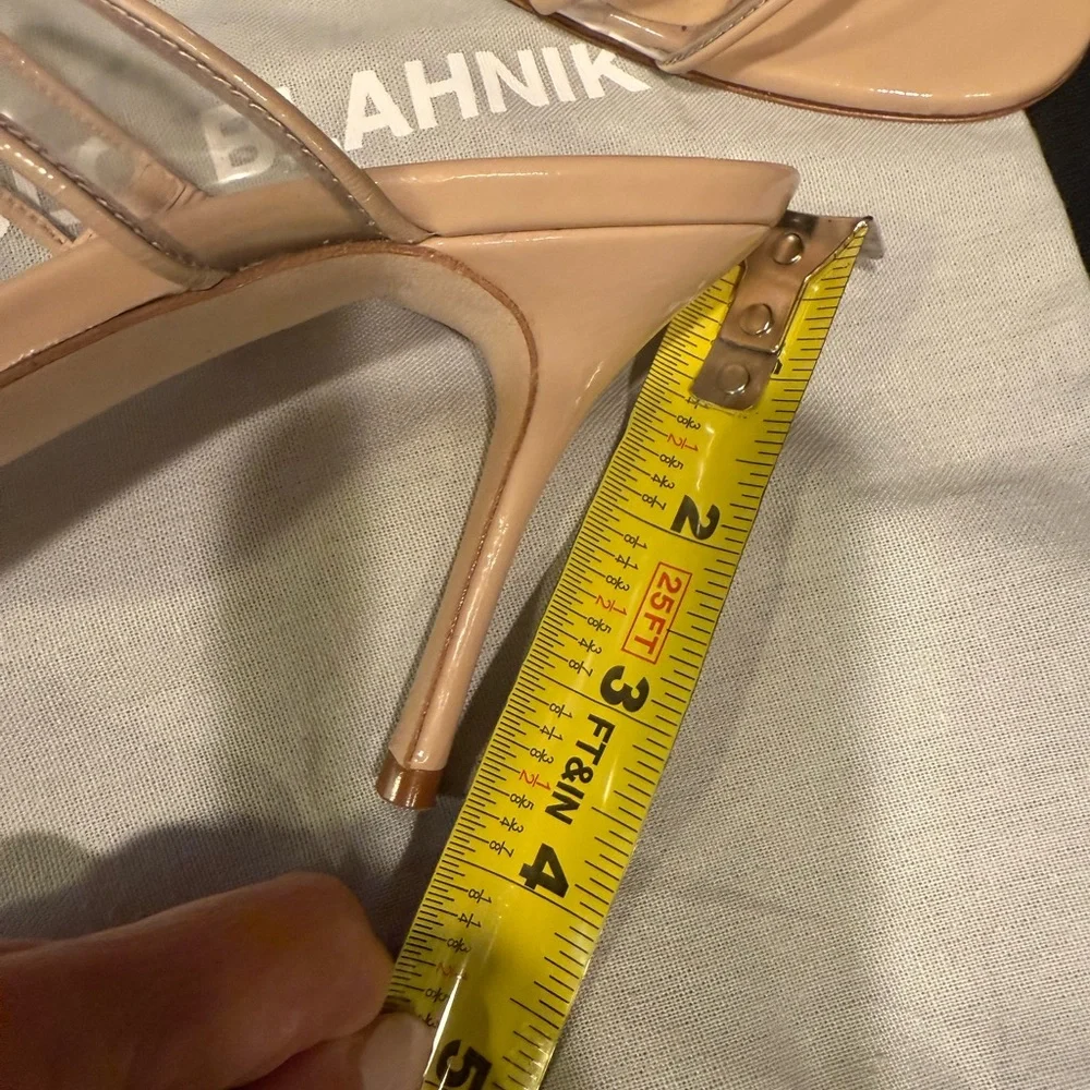 Manolo Blahnik Cream Tan Heels Stiletto Mule - Picture 8 of 13